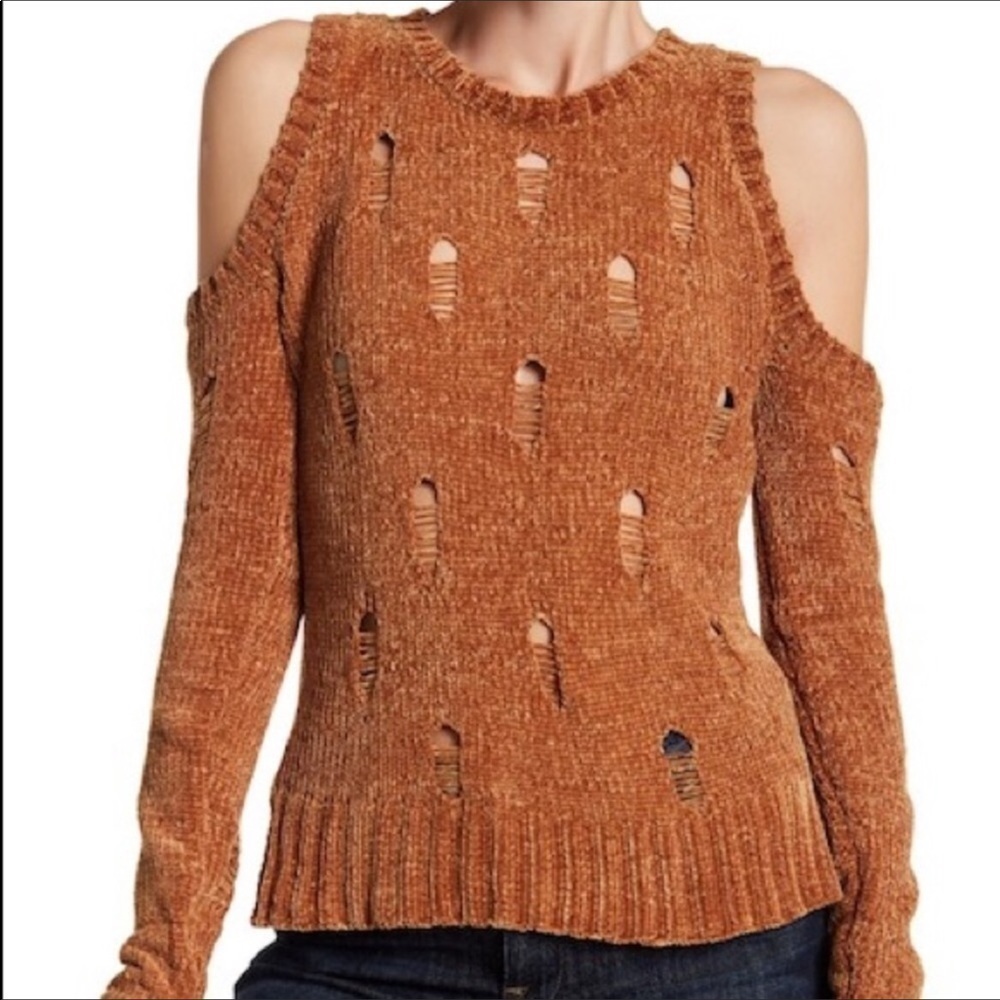 Ten Sixty Sherman Cold Shoulder Chenille Sweater